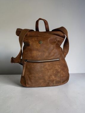 Urban Expressions Brown Faux Leather Convertible Backpack W\Additional Strap ♡